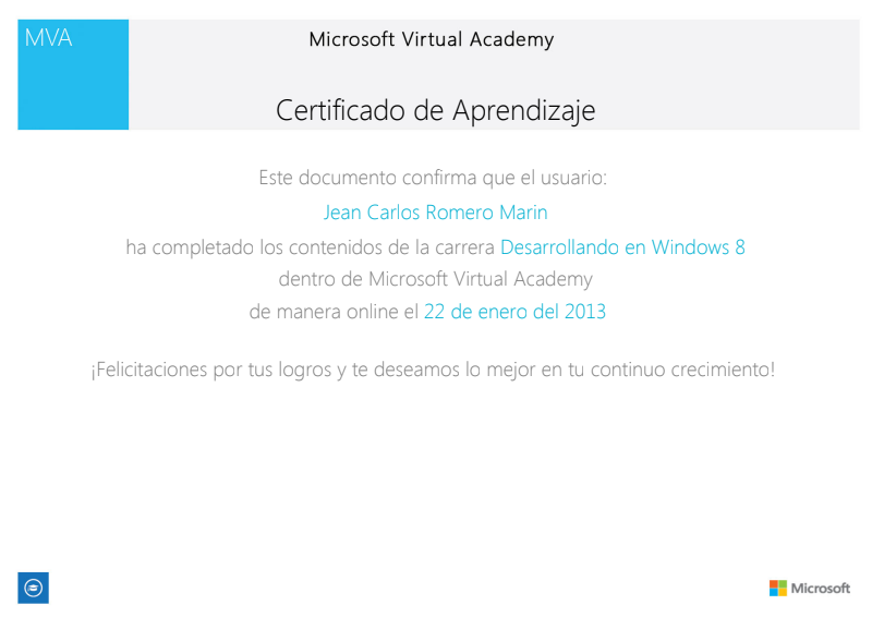 certificado de windows 8 microftsoft
